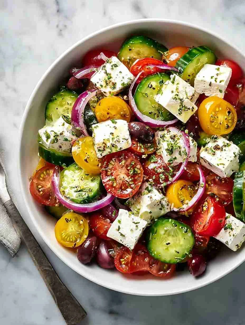 Best Authentic Greek Salad Recipe Traditional Greek Village Salad Ingredients How To Make Greek Salad Like In Greece Greek...