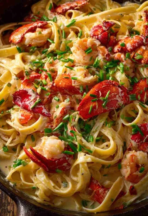 Best Cajun Seafood Alfredo Recipe Easy Lobster Crab Alfredo Pasta Homemade Cajun Seafood Pasta Low-fat Cajun Seafood Alfre...