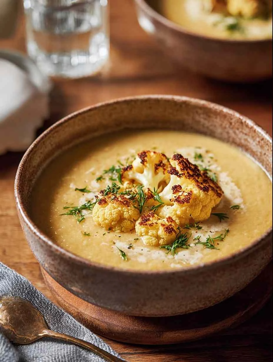 Creamy Roasted Cauliflower Soup Recipe