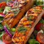 Greek-Style Chicken Bowl with Brown Rice, Tzatziki & Cucumber-Tomato Salad
