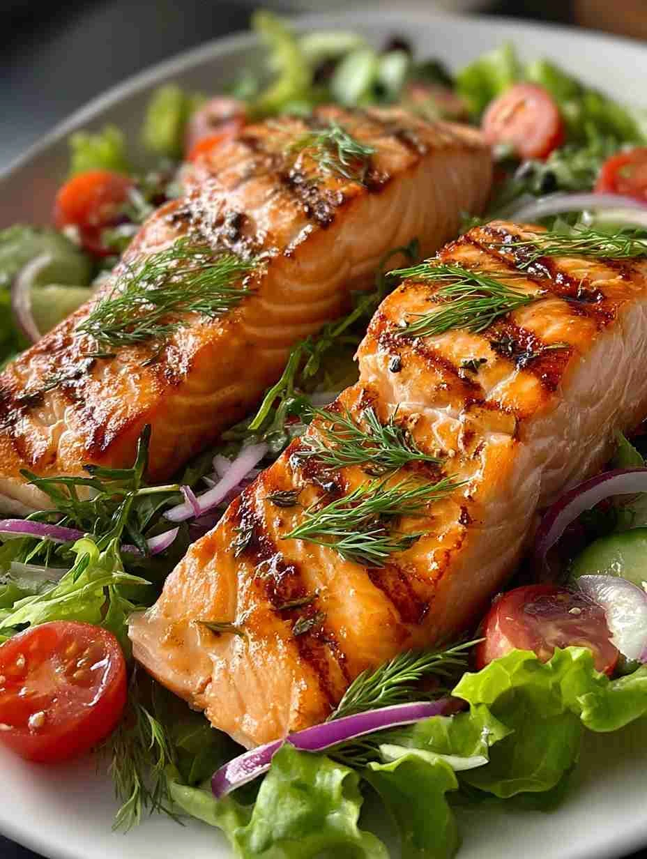 Best Grilled Salmon Recipe For Dinner Easy Garden Salad Dressing Ideas Grilled Salmon And Salad Pairing How To Grill Salmo...