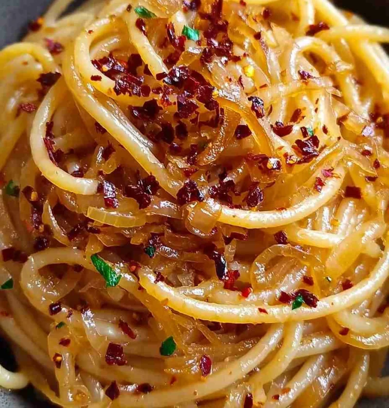 Caramelized Onion Pasta Recipe With Chili Oil Spicy Caramelized Onion Pasta Dish Easy Caramelized Onion And Chili Oil Past...