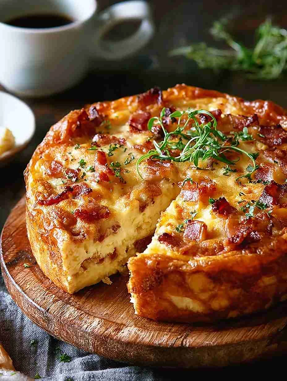 Cheese & Turkey Bacon Breakfast Strata Cake: An Incredible Ultimate Recipe Cheese Turkey Bacon Breakfast Strata Cake Incre...