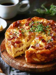 Cheese & turkey bacon Breakfast Strata Cake: An Incredible Ultimate Recipe