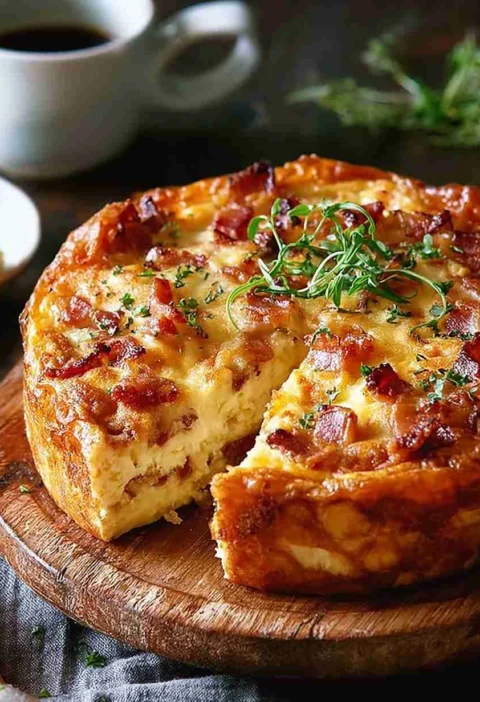 Cheese & Turkey Bacon Breakfast Strata Cake: An Incredible Ultimate Recipe Cheese Turkey Bacon Breakfast Strata Cake Incre...