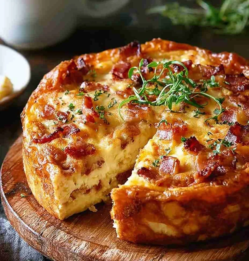 Cheese & Turkey Bacon Breakfast Strata Cake: An Incredible Ultimate Recipe Cheese Turkey Bacon Breakfast Strata Cake Incre...