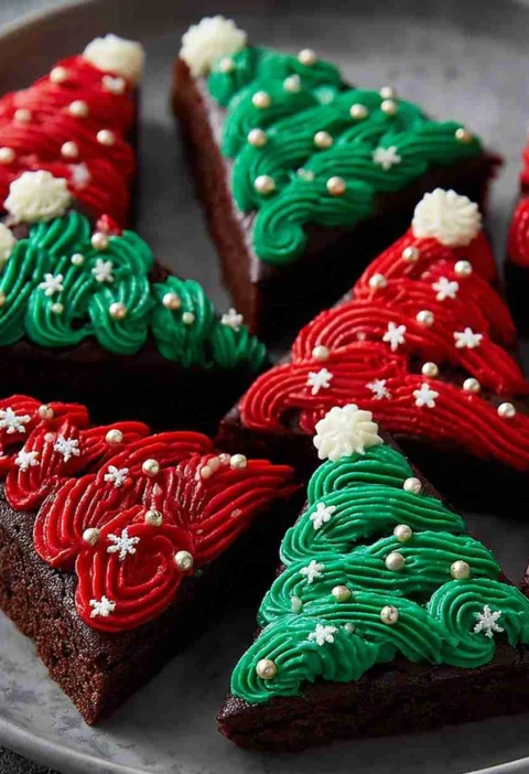 Christmas Tree Brownies – Easy Holiday Dessert Recipe Christmas Tree Brownies Holiday Dessert Recipe