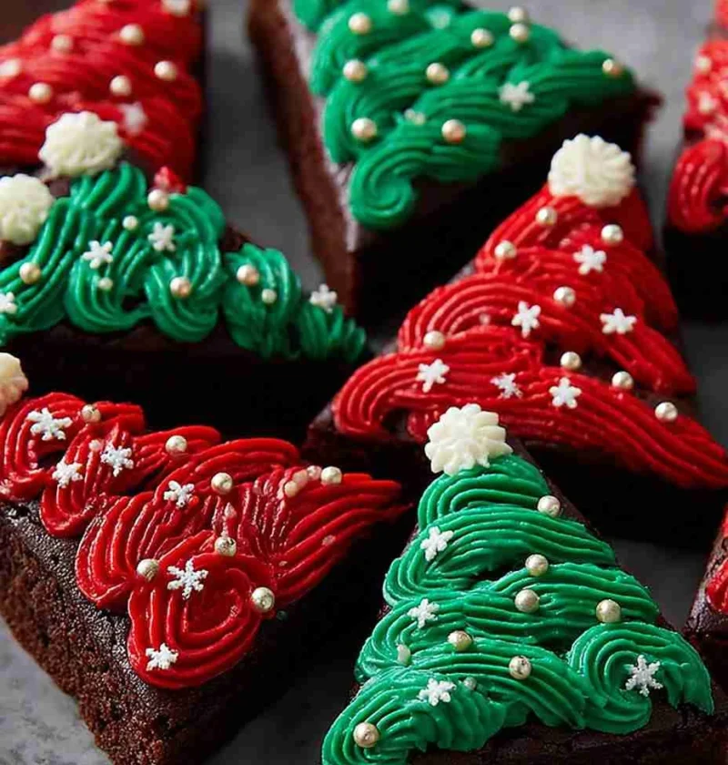 Christmas Tree Brownies – Easy Holiday Dessert Recipe Christmas Tree Brownies Holiday Dessert Recipe