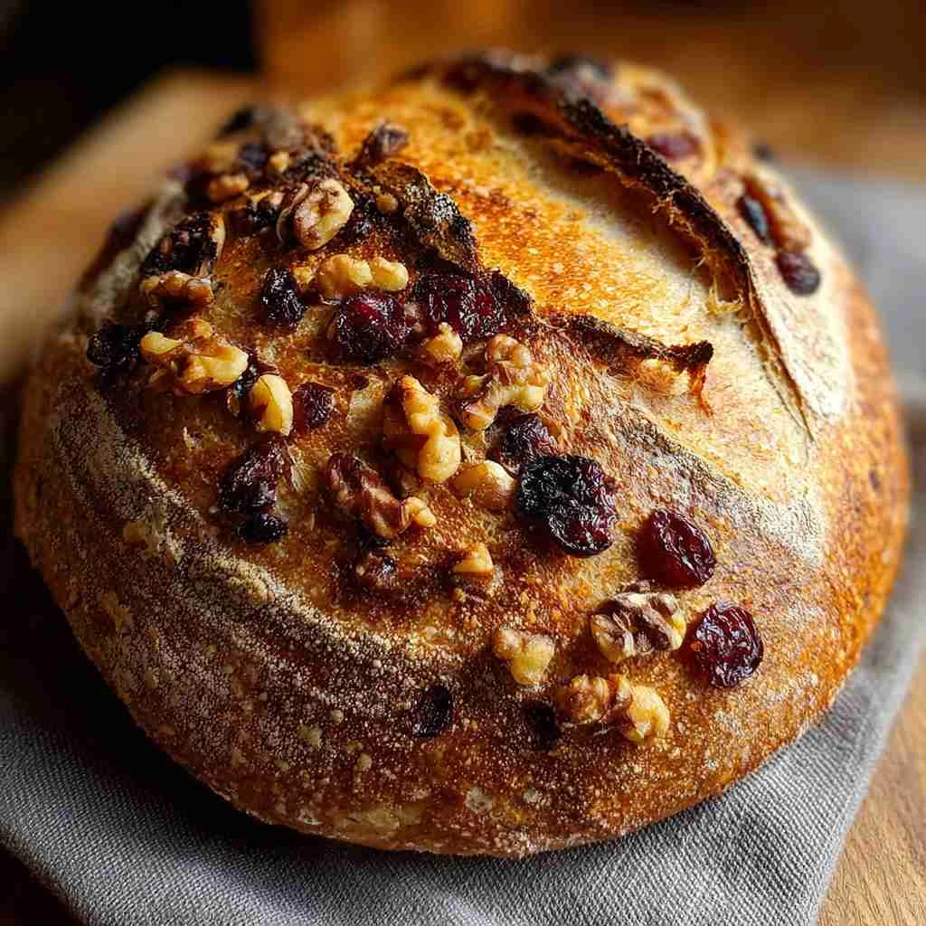 Cranberry Raisin Walnut Cinnamon Artisan Bread