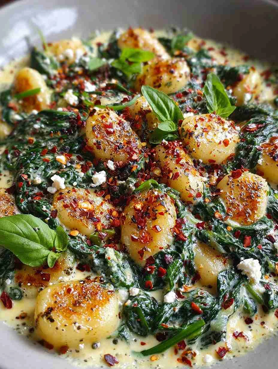 Creamy Gnocchi with Spinach and Feta