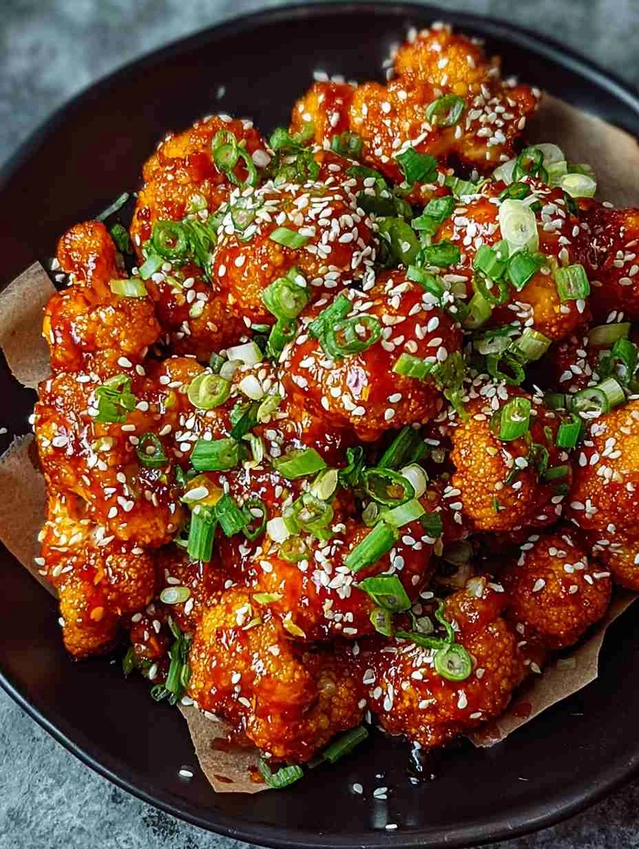 Crispy Korean Baked Cauliflower with Gochujang Magic
