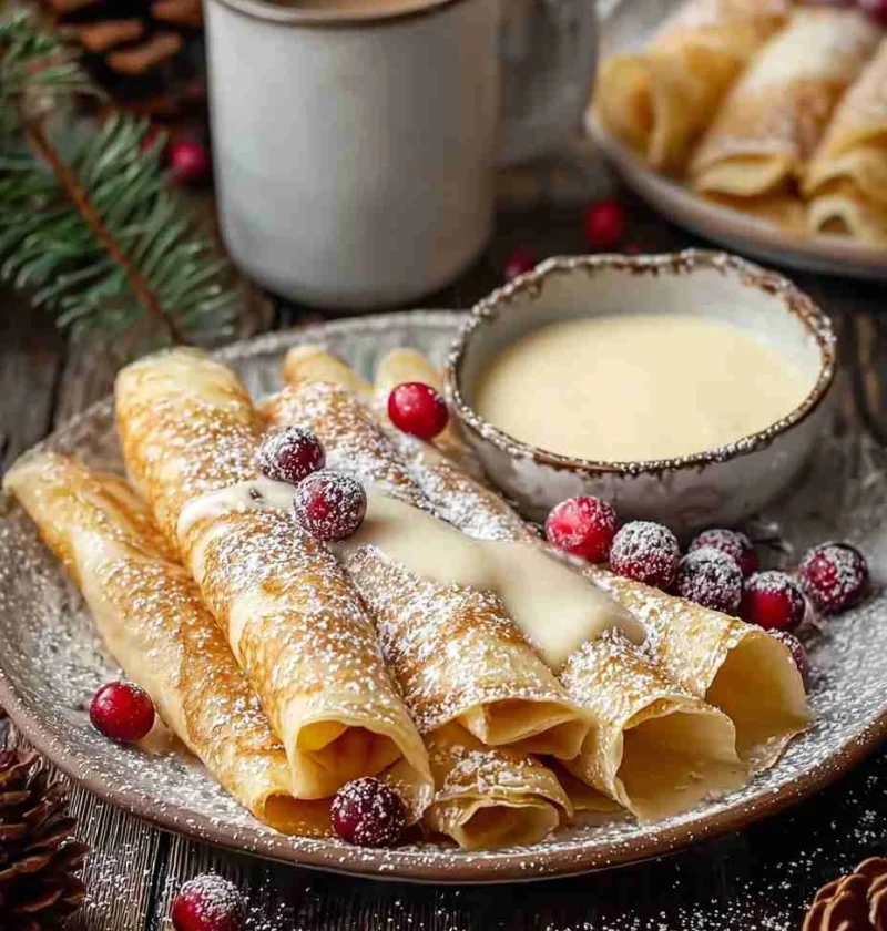 Decadent Eggnog Crepes Recipe Homemade Eggnog Crepes Idea Eggnog Sauce For Crepes Eggnog Dessert Crepes Guide Luxury Eggno...
