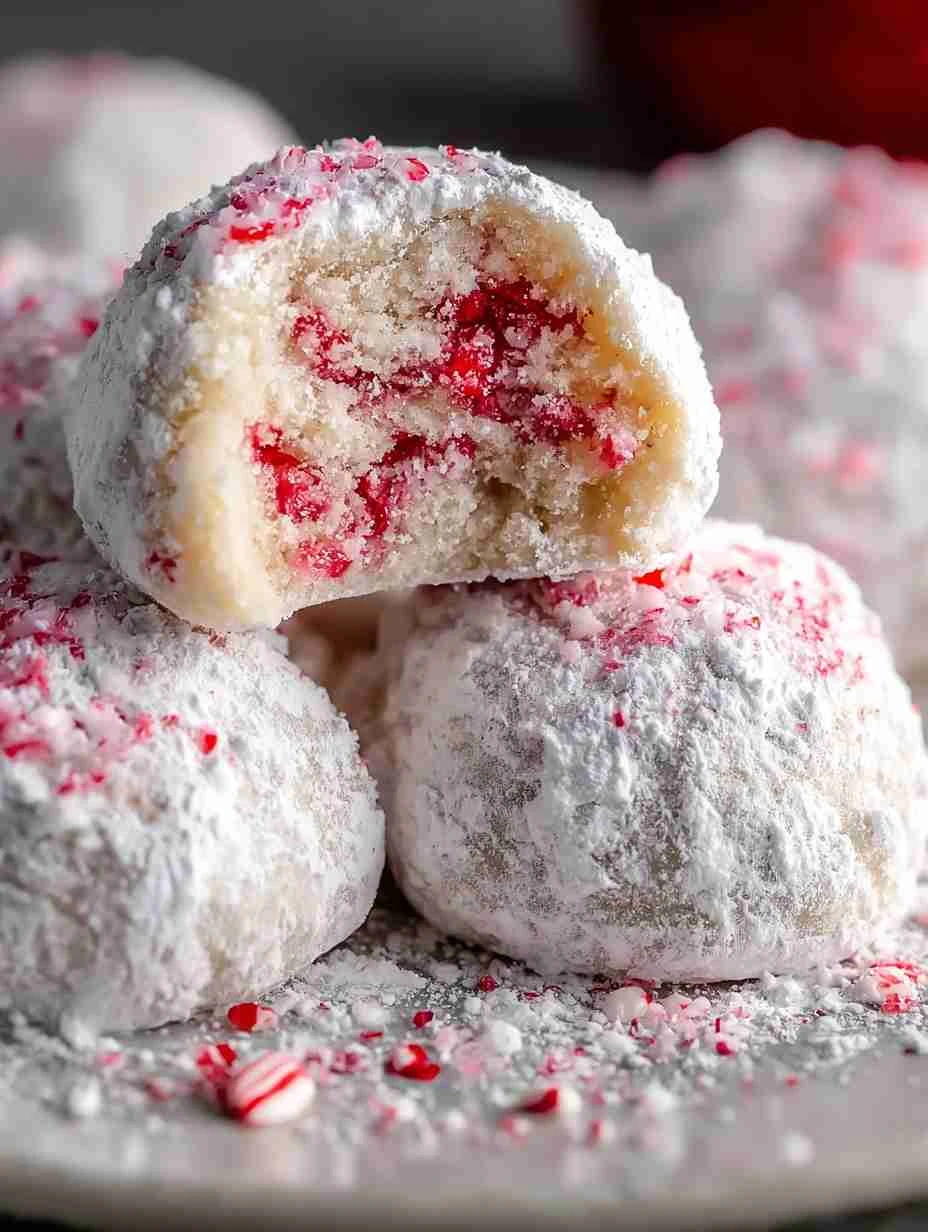 Easy Peppermint Snowball Cookies Recipe Homemade Peppermint Snowball Cookies Best Peppermint Snowball Cookies Gluten-free ...