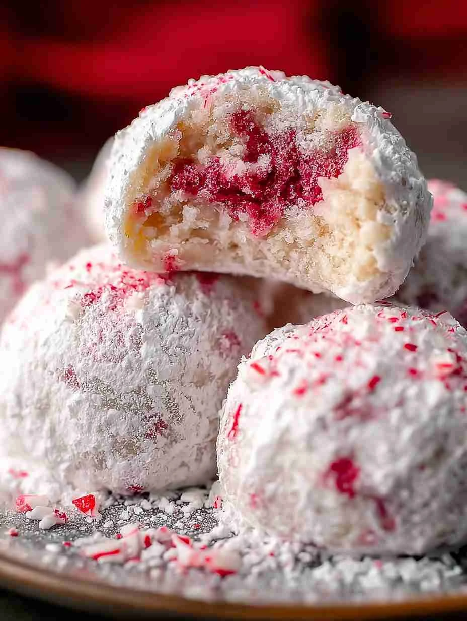 Easy Peppermint Snowball Cookies Recipe Homemade Peppermint Snowball Cookies Best Peppermint Snowball Cookies Gluten-free ...