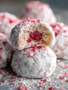 Peppermint Snowball Cookies