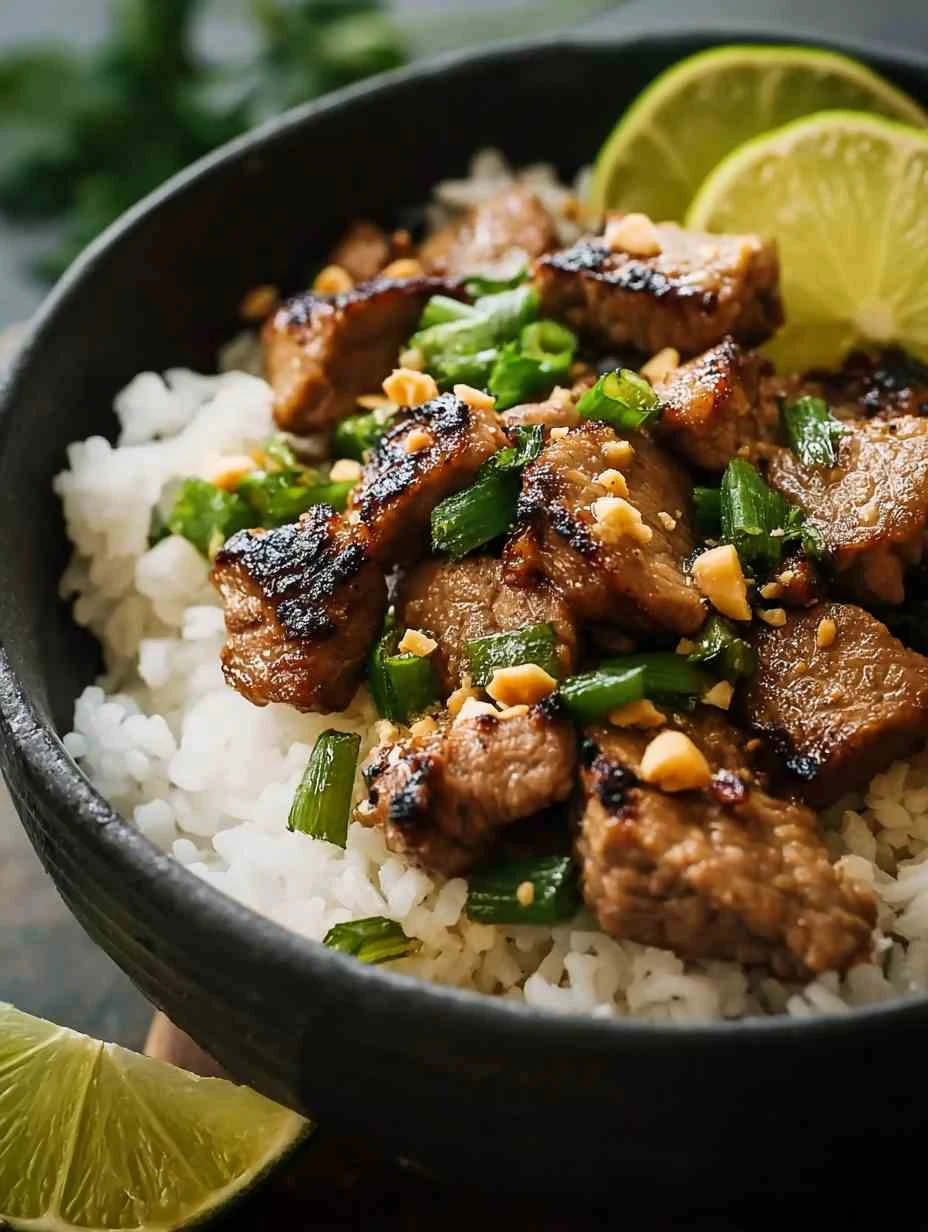 Ginger Lime lamb  with Coconut Rice for a Tropical Feast