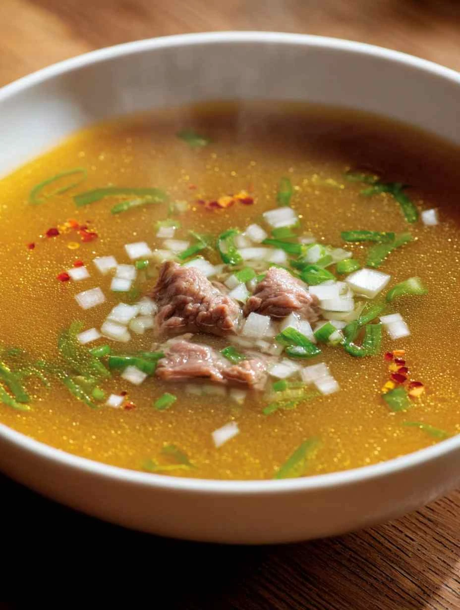 Golden Soup With Shaved Beef: A Brothy, Spicy Surprise