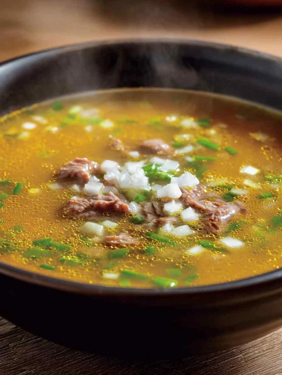 Golden Soup With Shaved Beef: A Brothy Spicy Surprise Golden Soup Shaved Beef Brothy Spicy