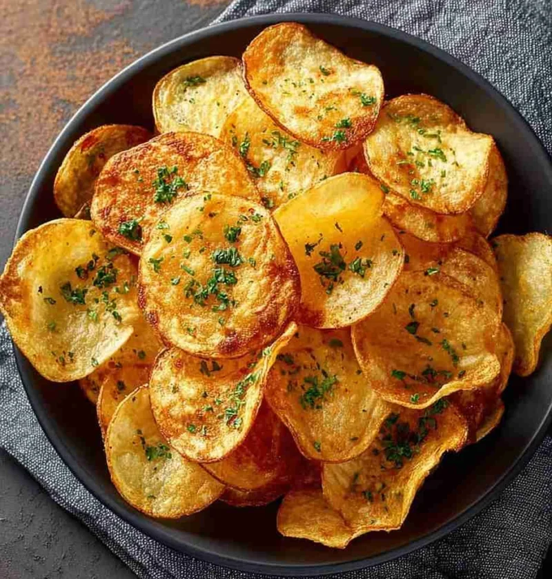 Healthy Air Fryer Potato Chips Recipe Low-calorie Air Fryer Potato Chips Easy Homemade Air Fryer Chips Best Potatoes For A...