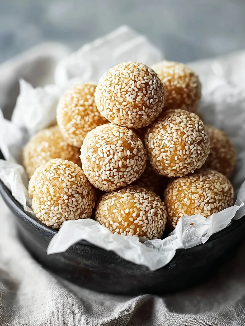 Irresistible Sesame Balls With Sweet Red Bean Filling Recipe Irresistible Sesame Balls Sweet Red Bean Filling