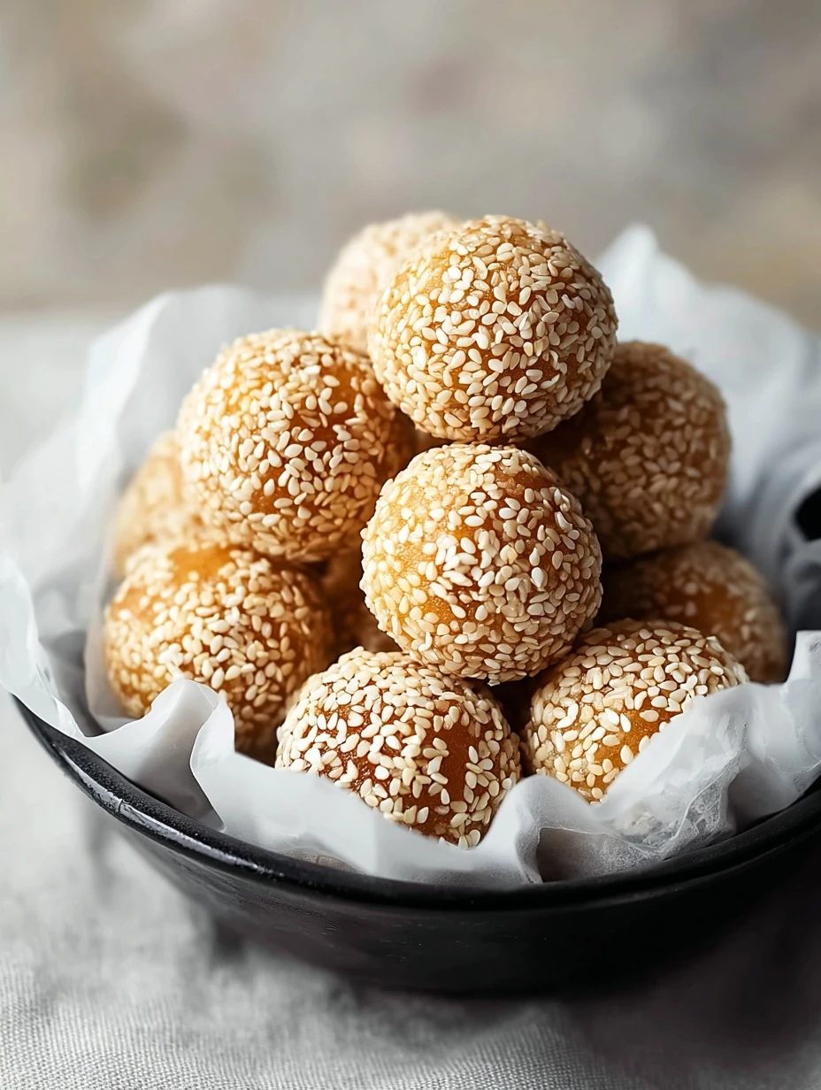 Irresistible Sesame Balls With Sweet Red Bean Filling Recipe Irresistible Sesame Balls Sweet Red Bean Filling