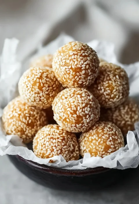 Irresistible Sesame Balls With Sweet Red Bean Filling Recipe Irresistible Sesame Balls Sweet Red Bean Filling