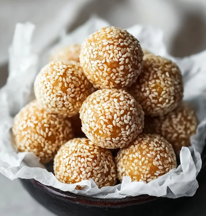 Irresistible Sesame Balls With Sweet Red Bean Filling Recipe Irresistible Sesame Balls Sweet Red Bean Filling