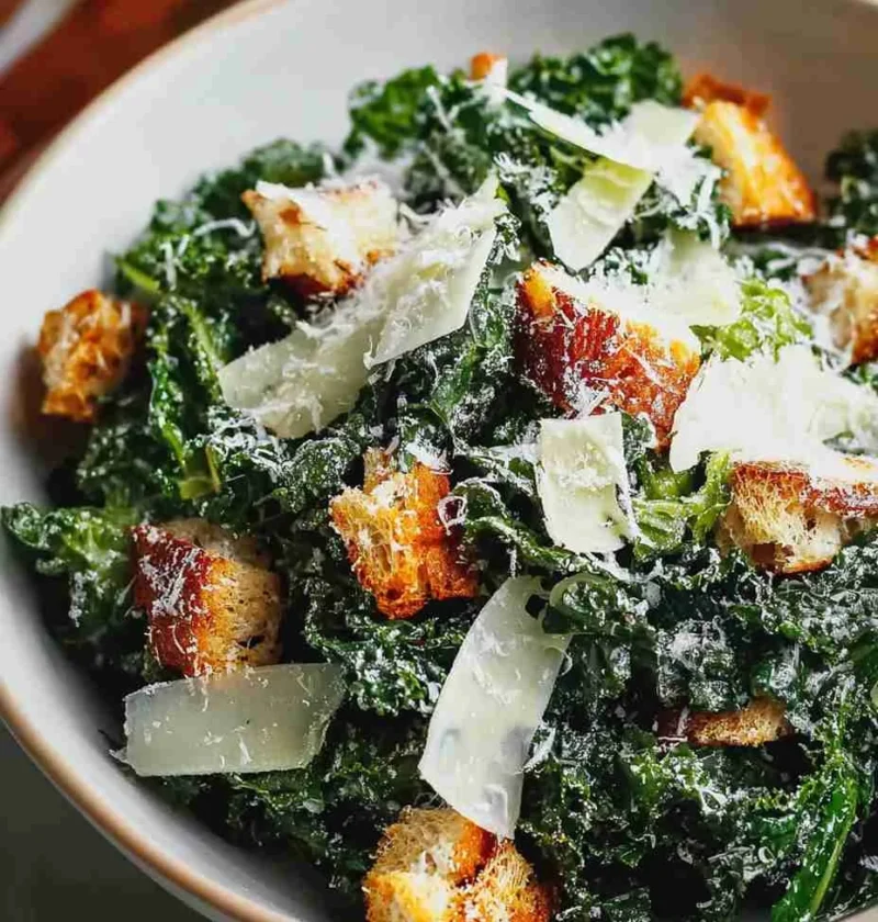 Low-calorie Kale Caesar Salad Recipe Vegan Kale Caesar Salad Dressing Easy Homemade Kale Caesar Salad Gluten-free Kale Cae...
