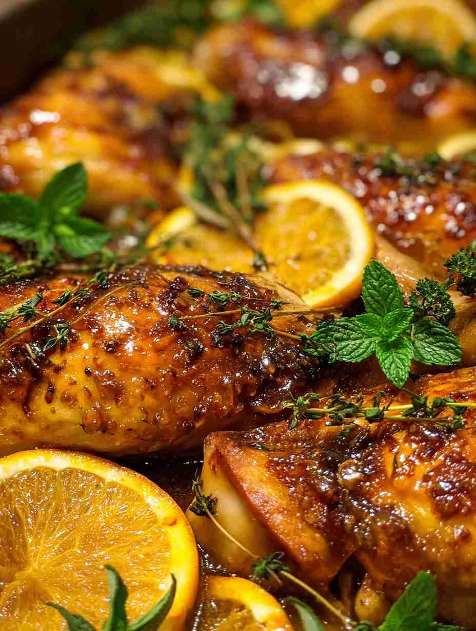 Maple Orange Glazed Chicken Quarters