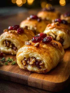Mediterranean Cranberry & Walnut Baked Brie Rolls
