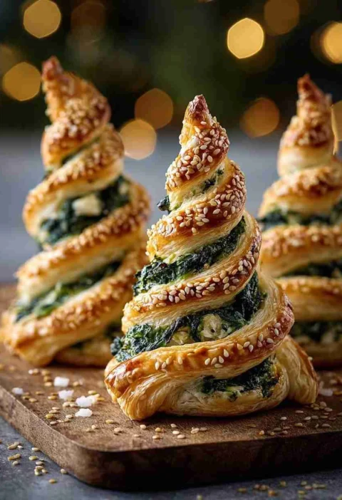 Mediterranean Spinach Puff Pastry Recipe Easy Feta Cranberry Christmas Tree Holiday Spinach Feta Pastry Festive Puff Pastr...