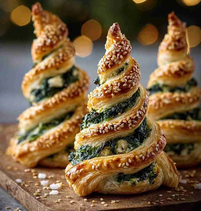 Mediterranean Spinach Puff Pastry Recipe Easy Feta Cranberry Christmas Tree Holiday Spinach Feta Pastry Festive Puff Pastr...