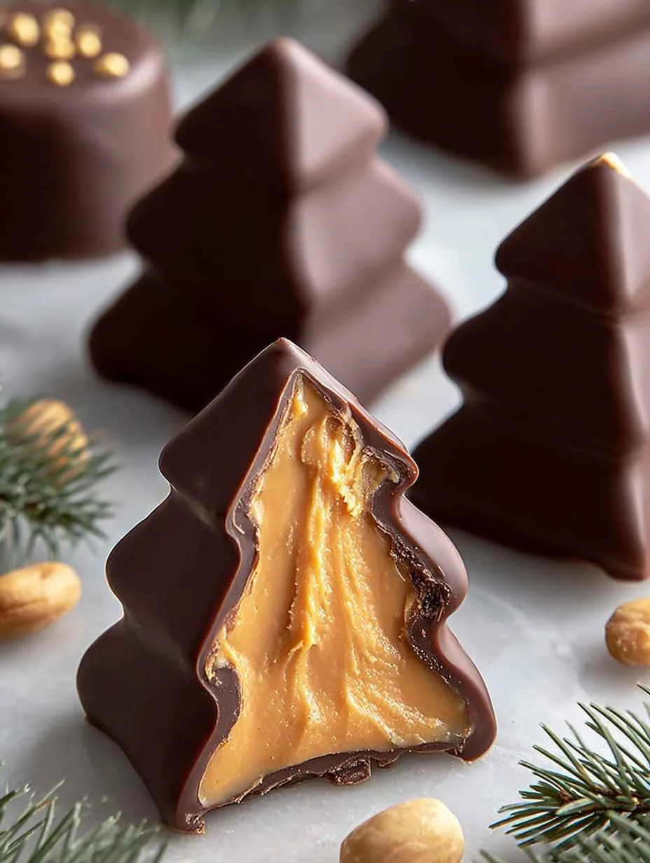 No Bake Chocolate Peanut Butter Christmas Trees