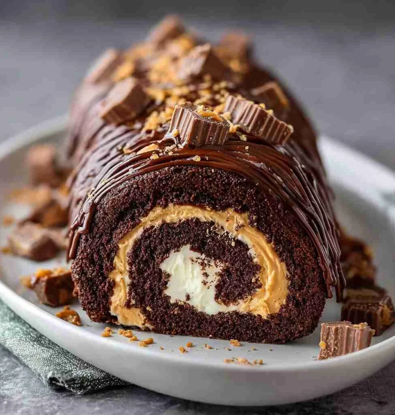 Peanut Butter Cup Chocolate Roll