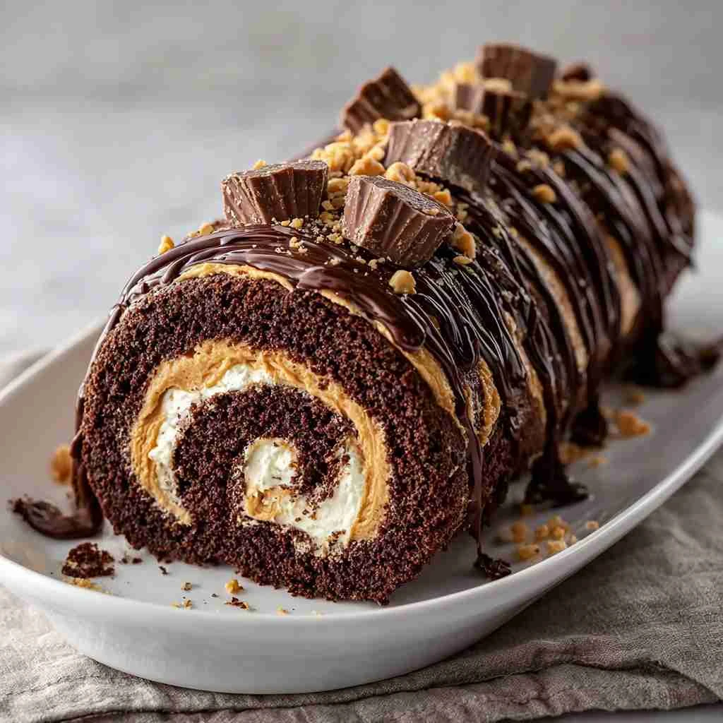 Peanut Butter Cup Chocolate Roll