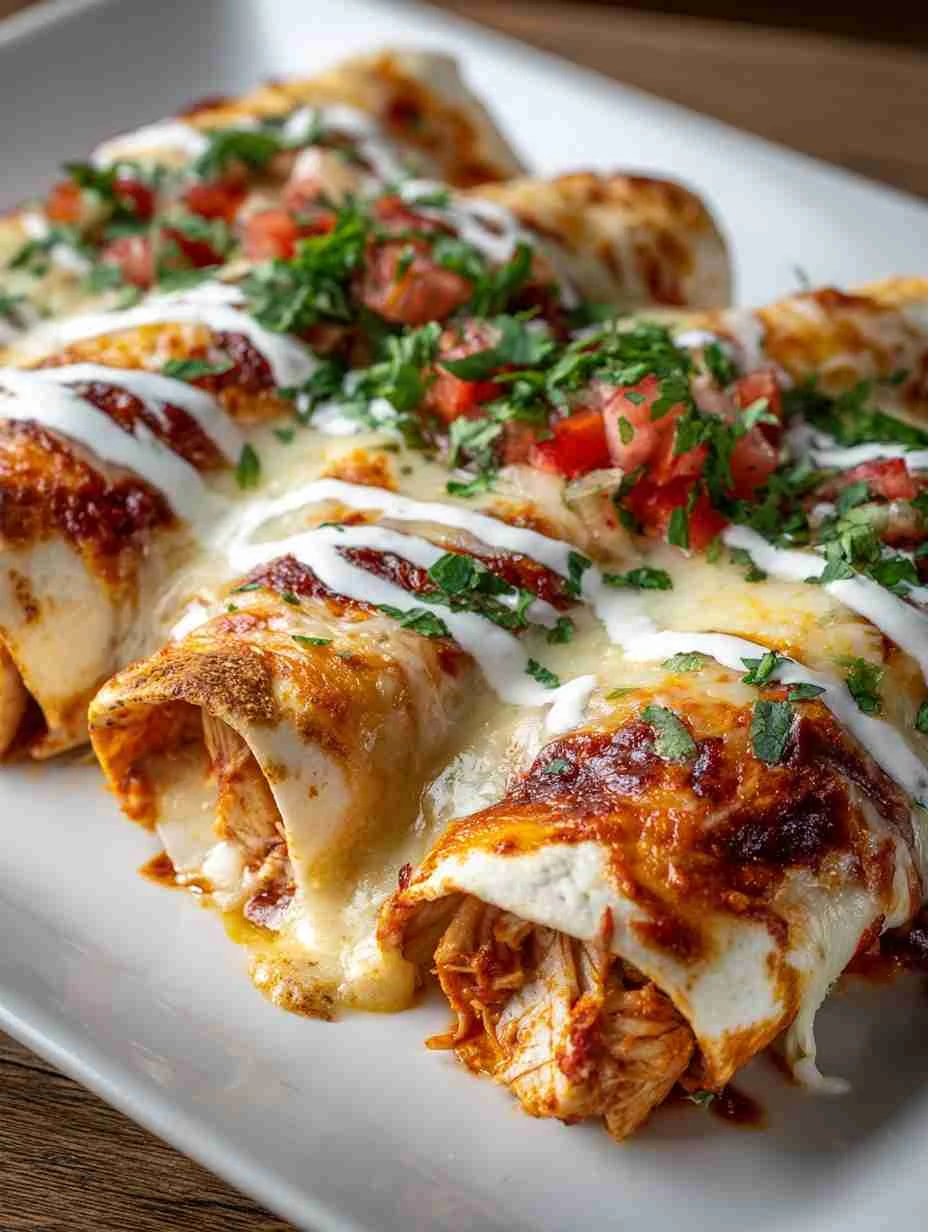 Queso Chicken Enchiladas