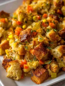 Rotisserie Chicken Stuffing Casserole