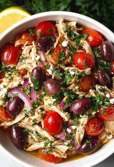 Slow-cooked Greek Chicken Recipe Mediterranean Lemon Garlic Chicken Greek Chicken With Olives Recipe Slow Cooker Greek Chi...
