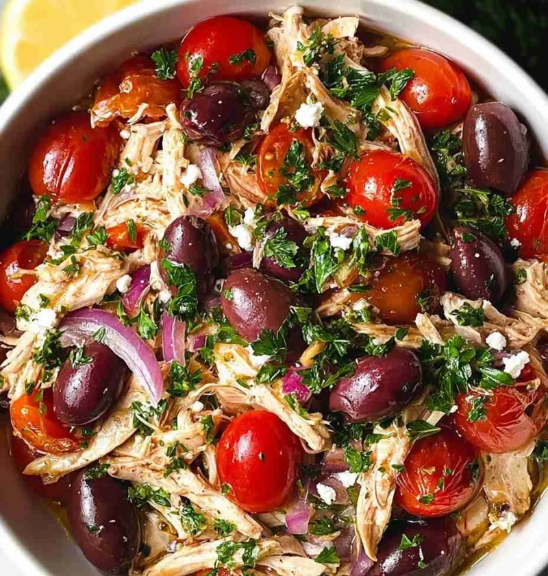 Slow-cooked Greek Chicken Recipe Mediterranean Lemon Garlic Chicken Greek Chicken With Olives Recipe Slow Cooker Greek Chi...