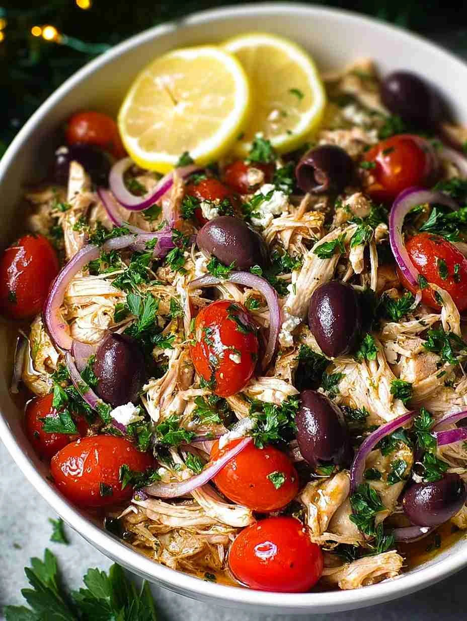 Slow-cooked Greek Chicken Recipe Mediterranean Lemon Garlic Chicken Greek Chicken With Olives Recipe Slow Cooker Greek Chi...