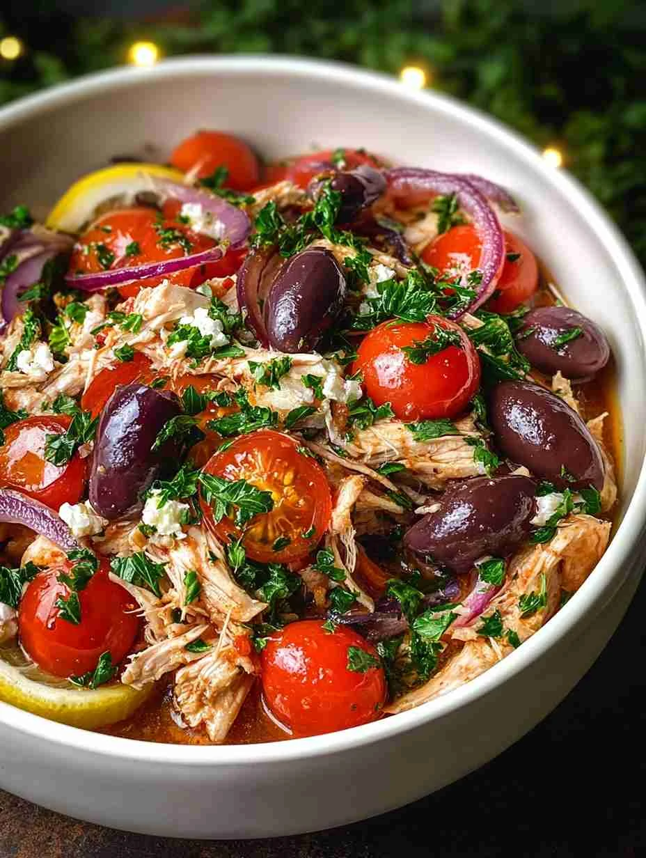 Slow-cooked Greek Chicken Recipe Mediterranean Lemon Garlic Chicken Greek Chicken With Olives Recipe Slow Cooker Greek Chi...