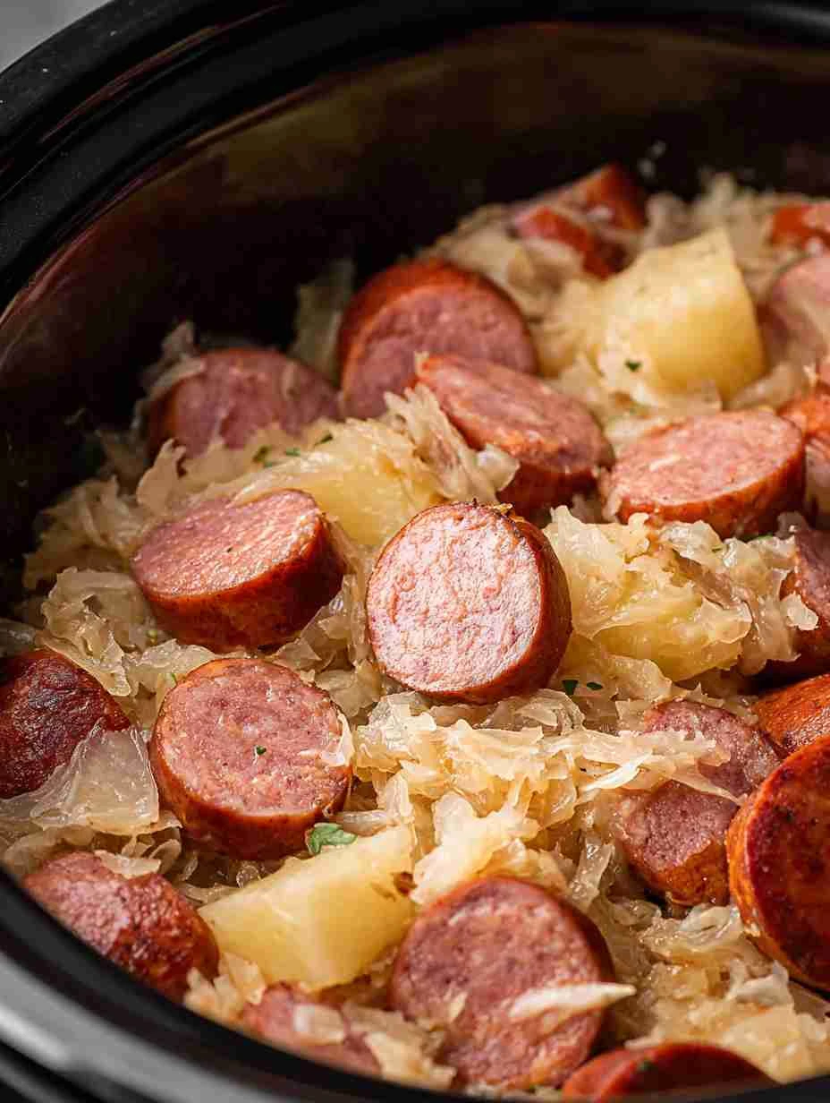 Slow Cooker Kielbasa and Sauerkraut