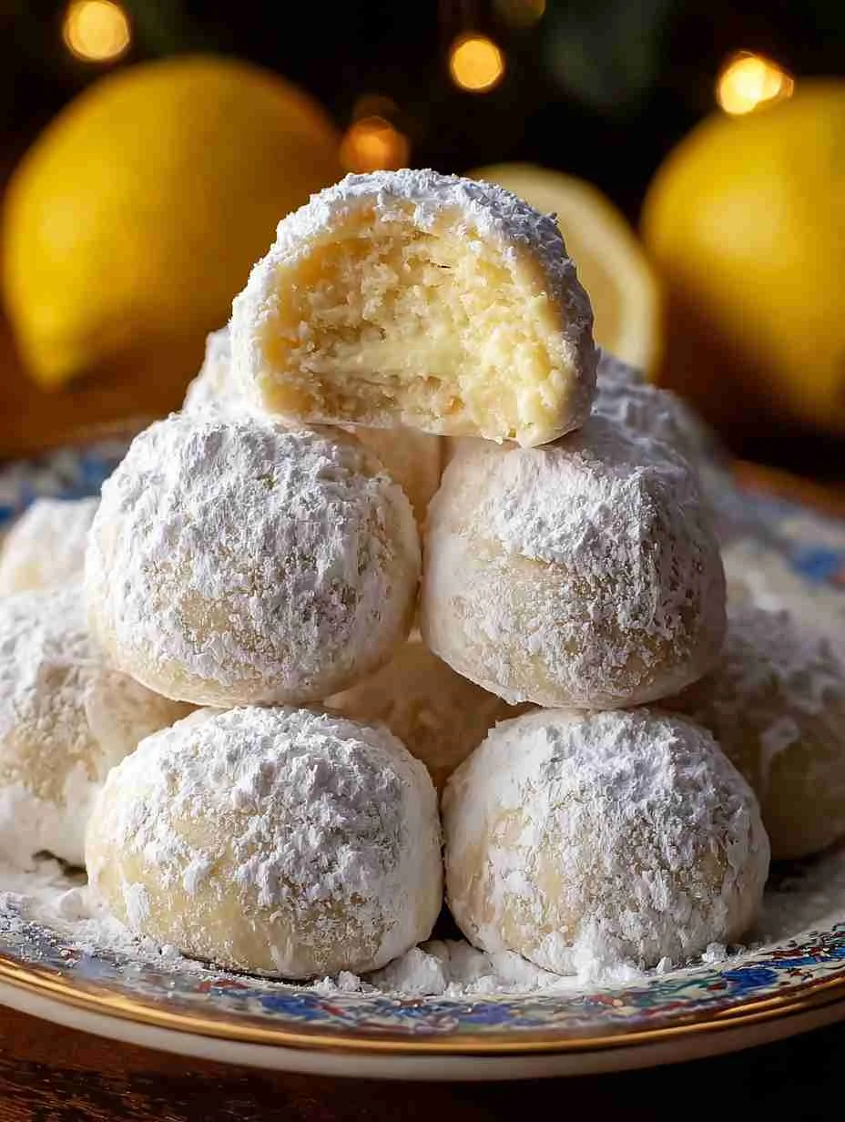 Zesty Lemon Cream Snowball Cookies