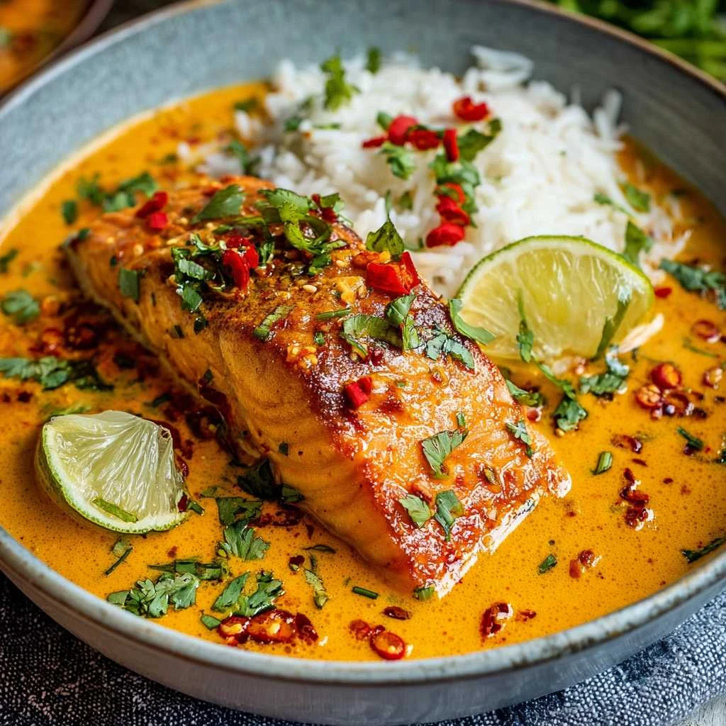 30 Minute Coconut Thai Salmon Curry for Stress-Free Dinners