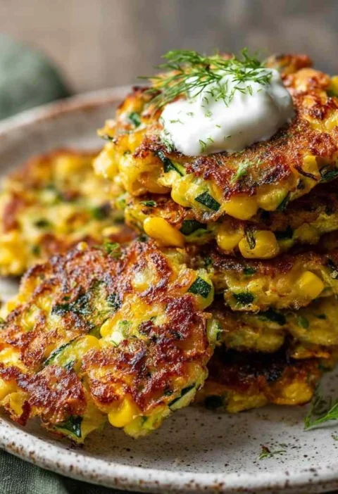 Air Fryer Zucchini Corn Fritters Recipe Youll Love