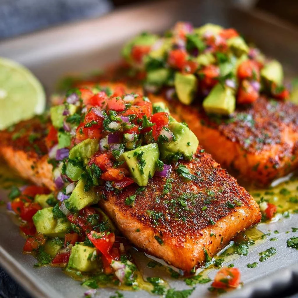 Baked Cilantro Lime Salmon Avocado Salsa Recipe Guide