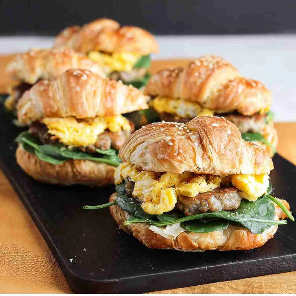Baked Croissant Breakfast Sandwiches