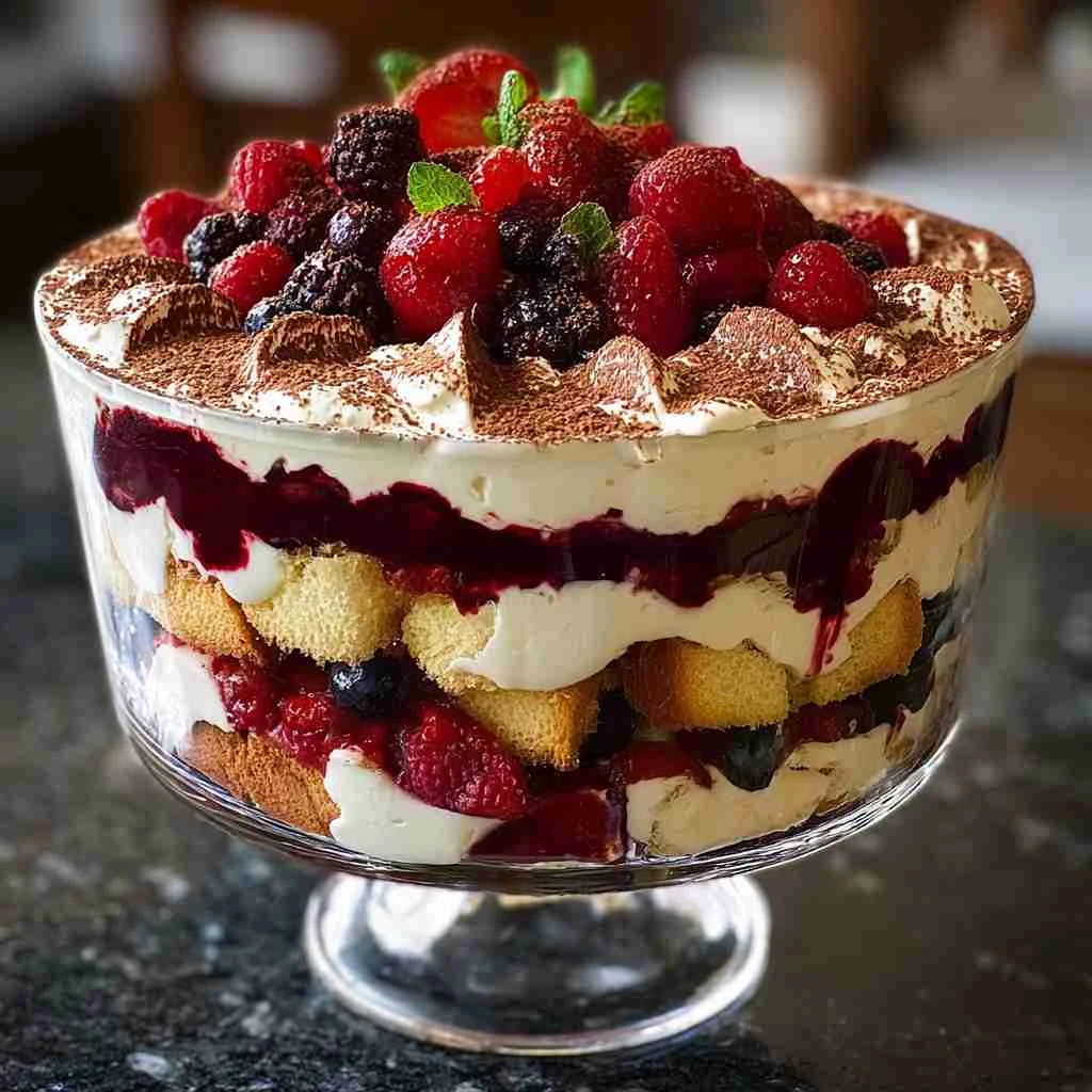 Berry Tiramisu Trifle – Easy No-Bake Creamy Layered Dessert
