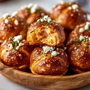 Buffalo Chicken Stuffed Pretzel Bites