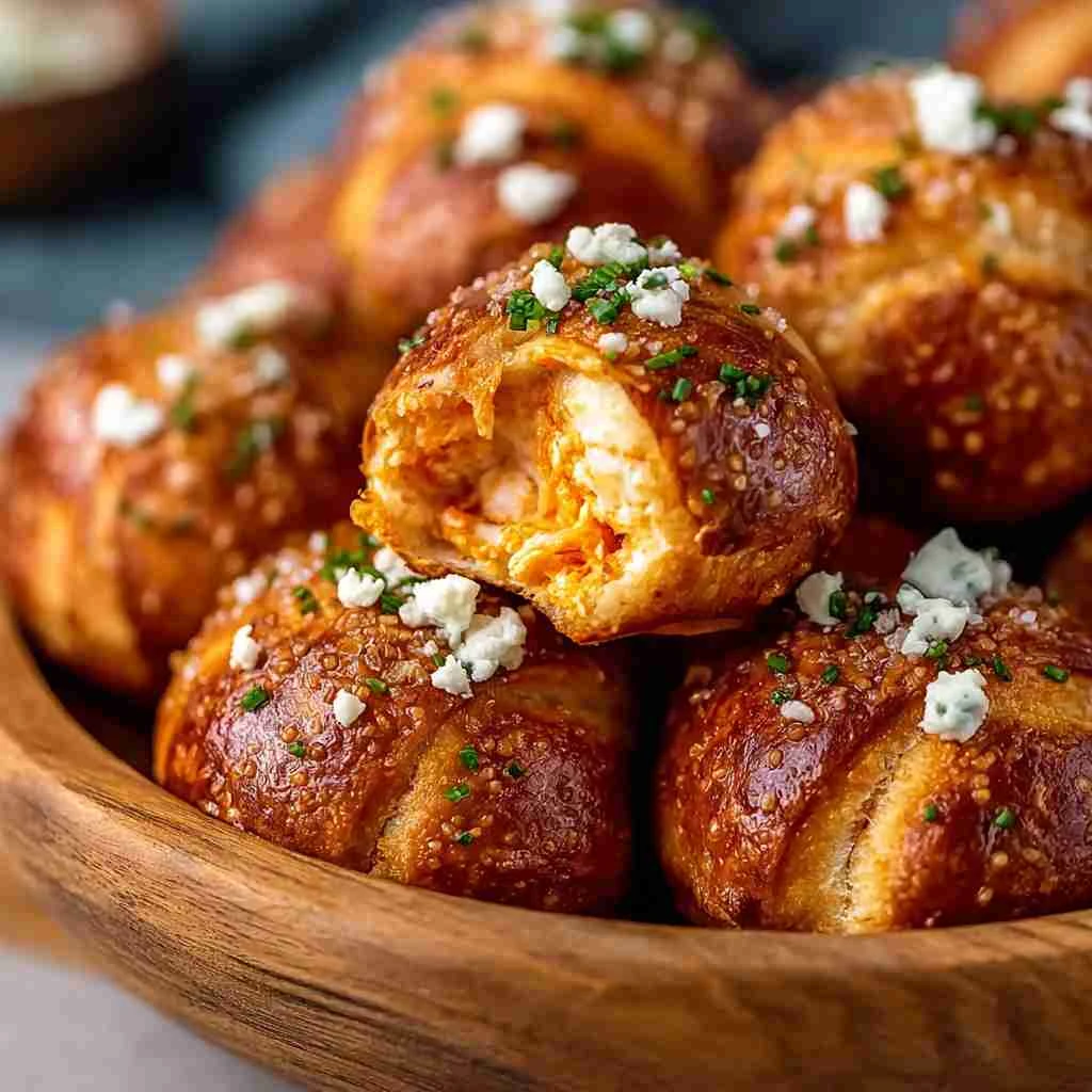 Buffalo Chicken Stuffed Pretzel Bites